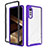 Silicone Transparent Frame Case Cover 360 Degrees ZJ3 for LG Velvet 4G Purple