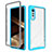 Silicone Transparent Frame Case Cover 360 Degrees ZJ3 for LG Velvet 4G Sky Blue