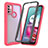 Silicone Transparent Frame Case Cover 360 Degrees ZJ3 for Motorola Moto G10 Hot Pink
