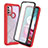 Silicone Transparent Frame Case Cover 360 Degrees ZJ3 for Motorola Moto G10 Red