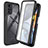 Silicone Transparent Frame Case Cover 360 Degrees ZJ3 for Motorola Moto G22 Black