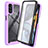 Silicone Transparent Frame Case Cover 360 Degrees ZJ3 for Motorola Moto G22 Purple