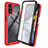 Silicone Transparent Frame Case Cover 360 Degrees ZJ3 for Motorola Moto G22 Red