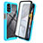 Silicone Transparent Frame Case Cover 360 Degrees ZJ3 for Motorola Moto G22 Sky Blue