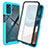 Silicone Transparent Frame Case Cover 360 Degrees ZJ3 for Motorola Moto G42 Sky Blue