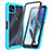 Silicone Transparent Frame Case Cover 360 Degrees ZJ3 for Motorola Moto G50 5G Sky Blue