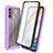 Silicone Transparent Frame Case Cover 360 Degrees ZJ3 for Motorola Moto G60 Purple