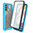 Silicone Transparent Frame Case Cover 360 Degrees ZJ3 for Motorola Moto G60 Sky Blue