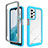 Silicone Transparent Frame Case Cover 360 Degrees ZJ3 for Samsung Galaxy A23 5G Sky Blue