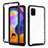 Silicone Transparent Frame Case Cover 360 Degrees ZJ3 for Samsung Galaxy A31 Black