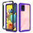 Silicone Transparent Frame Case Cover 360 Degrees ZJ3 for Samsung Galaxy A51 5G Clove Purple