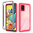 Silicone Transparent Frame Case Cover 360 Degrees ZJ3 for Samsung Galaxy A51 5G Hot Pink