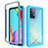 Silicone Transparent Frame Case Cover 360 Degrees ZJ3 for Samsung Galaxy A52 5G Sky Blue