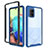 Silicone Transparent Frame Case Cover 360 Degrees ZJ3 for Samsung Galaxy A71 5G Blue