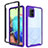 Silicone Transparent Frame Case Cover 360 Degrees ZJ3 for Samsung Galaxy A71 5G Clove Purple