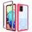 Silicone Transparent Frame Case Cover 360 Degrees ZJ3 for Samsung Galaxy A71 5G Hot Pink