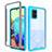 Silicone Transparent Frame Case Cover 360 Degrees ZJ3 for Samsung Galaxy A71 5G Sky Blue