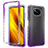 Silicone Transparent Frame Case Cover 360 Degrees ZJ3 for Xiaomi Poco X3 NFC Purple