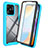 Silicone Transparent Frame Case Cover 360 Degrees ZJ3 for Xiaomi Redmi 10C 4G Sky Blue