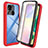 Silicone Transparent Frame Case Cover 360 Degrees ZJ3 for Xiaomi Redmi 9C Red