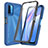 Silicone Transparent Frame Case Cover 360 Degrees ZJ3 for Xiaomi Redmi 9T 4G Blue