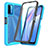 Silicone Transparent Frame Case Cover 360 Degrees ZJ3 for Xiaomi Redmi 9T 4G Sky Blue