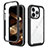 Silicone Transparent Frame Case Cover 360 Degrees ZJ4 for Apple iPhone 13 Pro Black