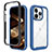 Silicone Transparent Frame Case Cover 360 Degrees ZJ4 for Apple iPhone 13 Pro Blue