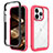 Silicone Transparent Frame Case Cover 360 Degrees ZJ4 for Apple iPhone 13 Pro Max Hot Pink