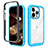 Silicone Transparent Frame Case Cover 360 Degrees ZJ4 for Apple iPhone 13 Pro Max Sky Blue