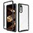 Silicone Transparent Frame Case Cover 360 Degrees ZJ4 for LG Velvet 4G Black