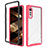 Silicone Transparent Frame Case Cover 360 Degrees ZJ4 for LG Velvet 4G Hot Pink