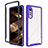 Silicone Transparent Frame Case Cover 360 Degrees ZJ4 for LG Velvet 5G Purple