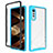 Silicone Transparent Frame Case Cover 360 Degrees ZJ4 for LG Velvet 5G Sky Blue