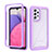 Silicone Transparent Frame Case Cover 360 Degrees ZJ4 for Samsung Galaxy A33 5G Clove Purple