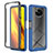 Silicone Transparent Frame Case Cover 360 Degrees ZJ4 for Xiaomi Poco X3 Pro Blue