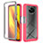 Silicone Transparent Frame Case Cover 360 Degrees ZJ4 for Xiaomi Poco X3 Pro Hot Pink