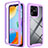 Silicone Transparent Frame Case Cover 360 Degrees ZJ4 for Xiaomi Redmi 10C 4G Clove Purple