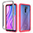 Silicone Transparent Frame Case Cover 360 Degrees ZJ4 for Xiaomi Redmi 9 Hot Pink