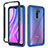 Silicone Transparent Frame Case Cover 360 Degrees ZJ4 for Xiaomi Redmi 9 Prime India Blue