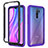 Silicone Transparent Frame Case Cover 360 Degrees ZJ4 for Xiaomi Redmi 9 Prime India Purple