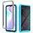 Silicone Transparent Frame Case Cover 360 Degrees ZJ4 for Xiaomi Redmi 9AT Sky Blue