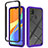 Silicone Transparent Frame Case Cover 360 Degrees ZJ4 for Xiaomi Redmi 9C Purple