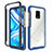 Silicone Transparent Frame Case Cover 360 Degrees ZJ4 for Xiaomi Redmi Note 9 Pro Blue