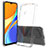 Silicone Transparent Frame Case Cover 360 Degrees ZJ5 for Xiaomi Redmi 9 India Clear