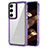 Silicone Transparent Frame Case Cover AC1 for Samsung Galaxy S22 Plus 5G Clove Purple