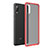 Silicone Transparent Frame Case Cover for Samsung Galaxy M02 Red