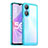 Silicone Transparent Frame Case Cover J01S for Oppo A78 5G Cyan