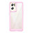 Silicone Transparent Frame Case Cover J01S for Oppo Reno7 Pro 5G Pink