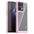 Silicone Transparent Frame Case Cover J01S for Oppo Reno9 Pro 5G Pink